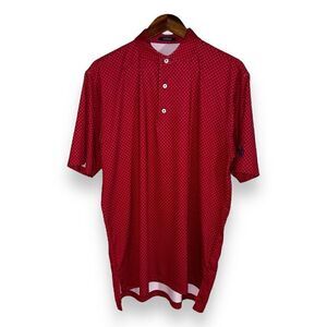 Turtleson Red Micro Dot Performance Golf Polo Shirt Size M